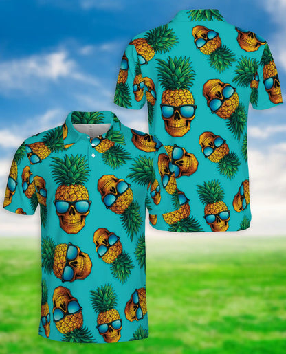 Skull Pineapple Polo Shirt – Tropical Island Print | Netecom