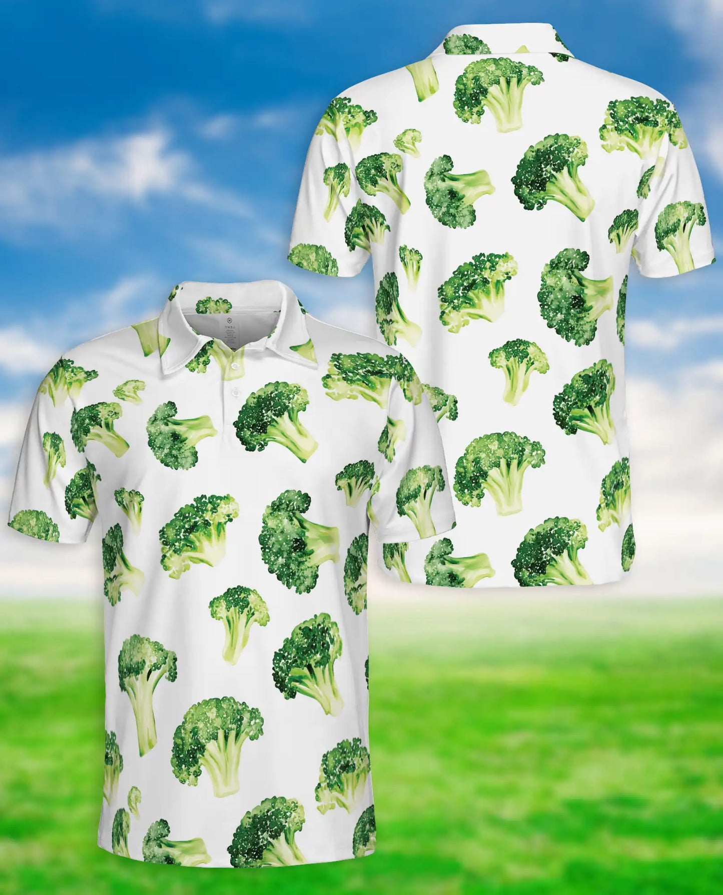 Broccoli Print Polo Shirt | Netecom