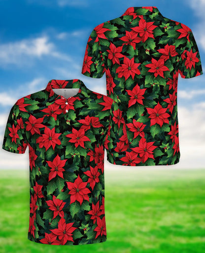 Christmas Poinsettia Polo Shirt | Netecom