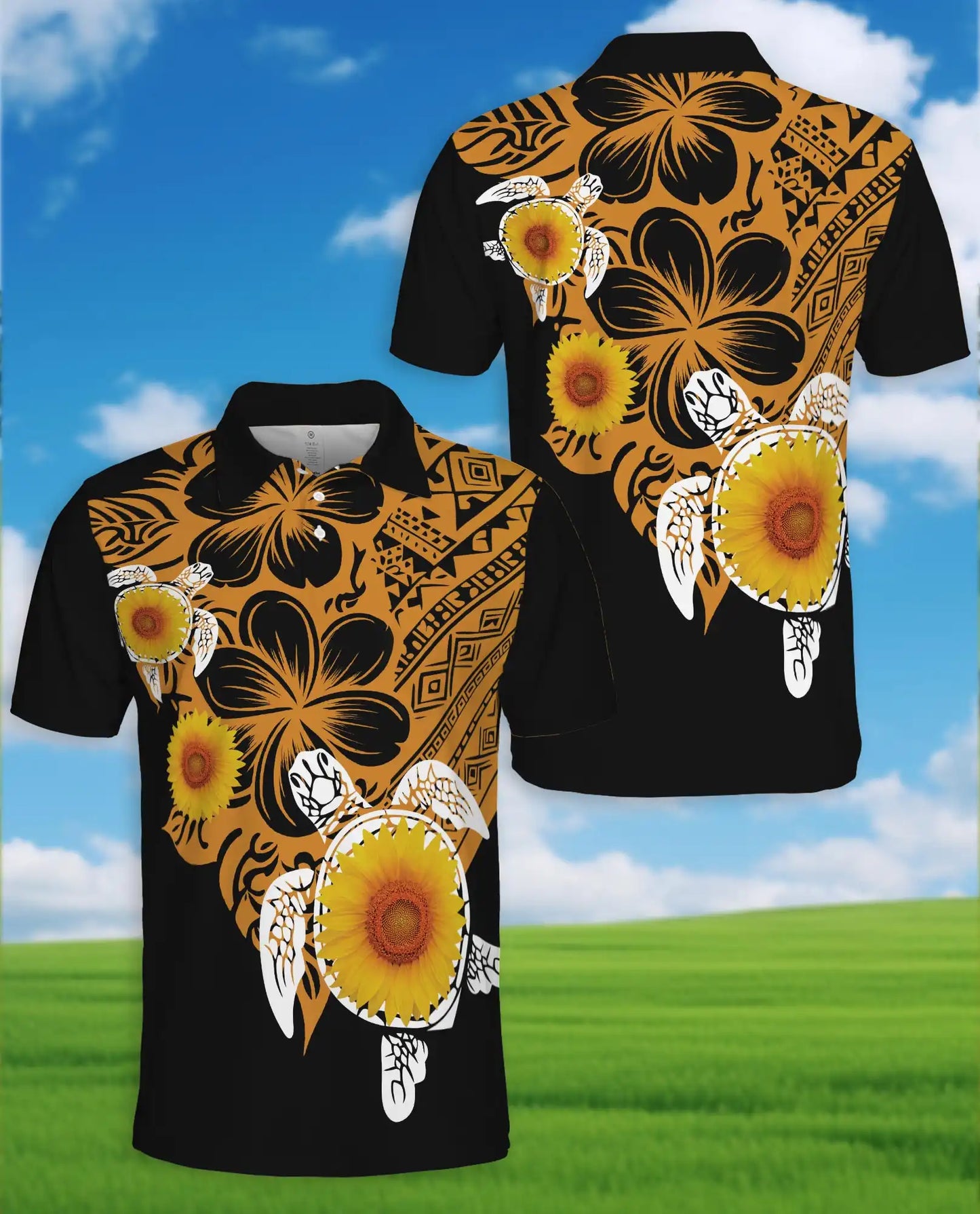 Polynesian Turtle Sunflower Polo | Netecom