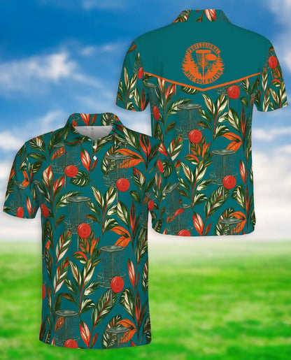Tropical Disc Golf Polo Shirt – Island Basket & Botanical Print | Netecom