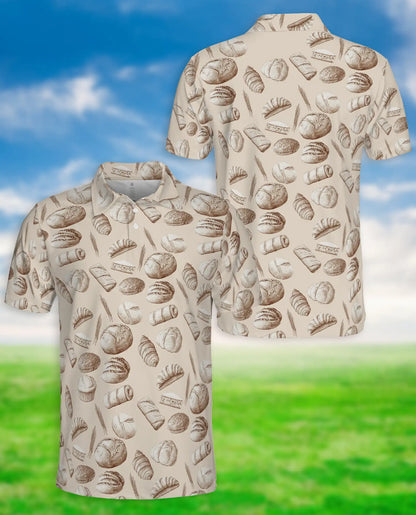 Bakery Bread Polo Shirt – Vintage Pastry Print | Netecom