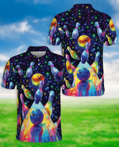 Galaxy Bowling 3D Polo Shirt for Men | Netecom