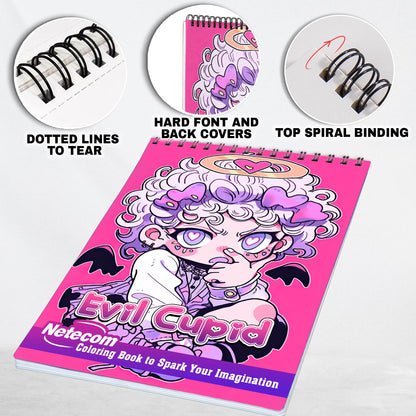 Evil Cupid Spiral Bound Coloring Book, Unleash your creativity with Evil Cupid's designs Coloring pages