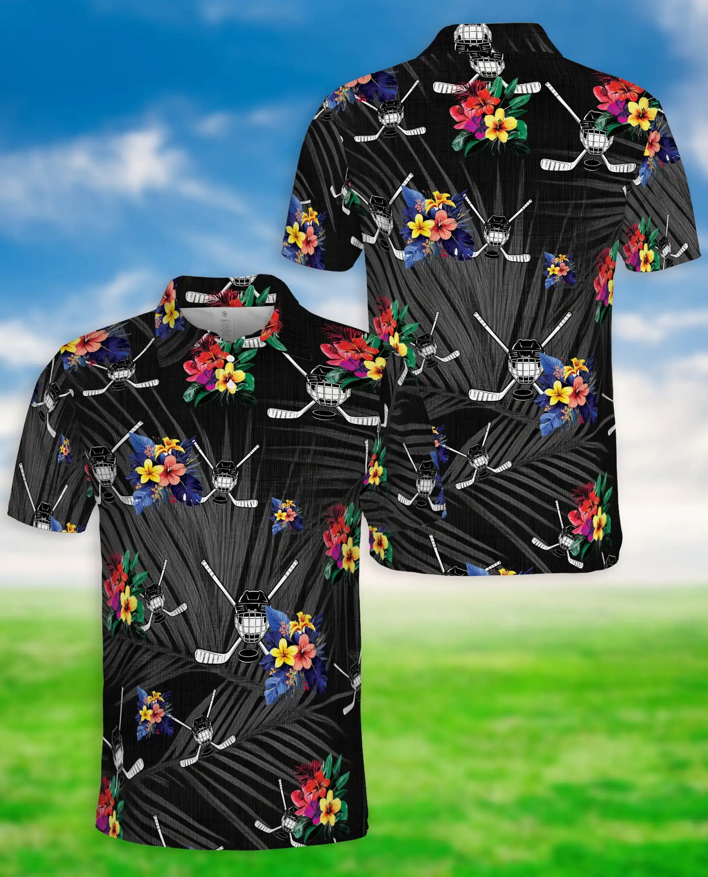Hockey Polo Shirt – Tropical Floral Sports Print | Netecom