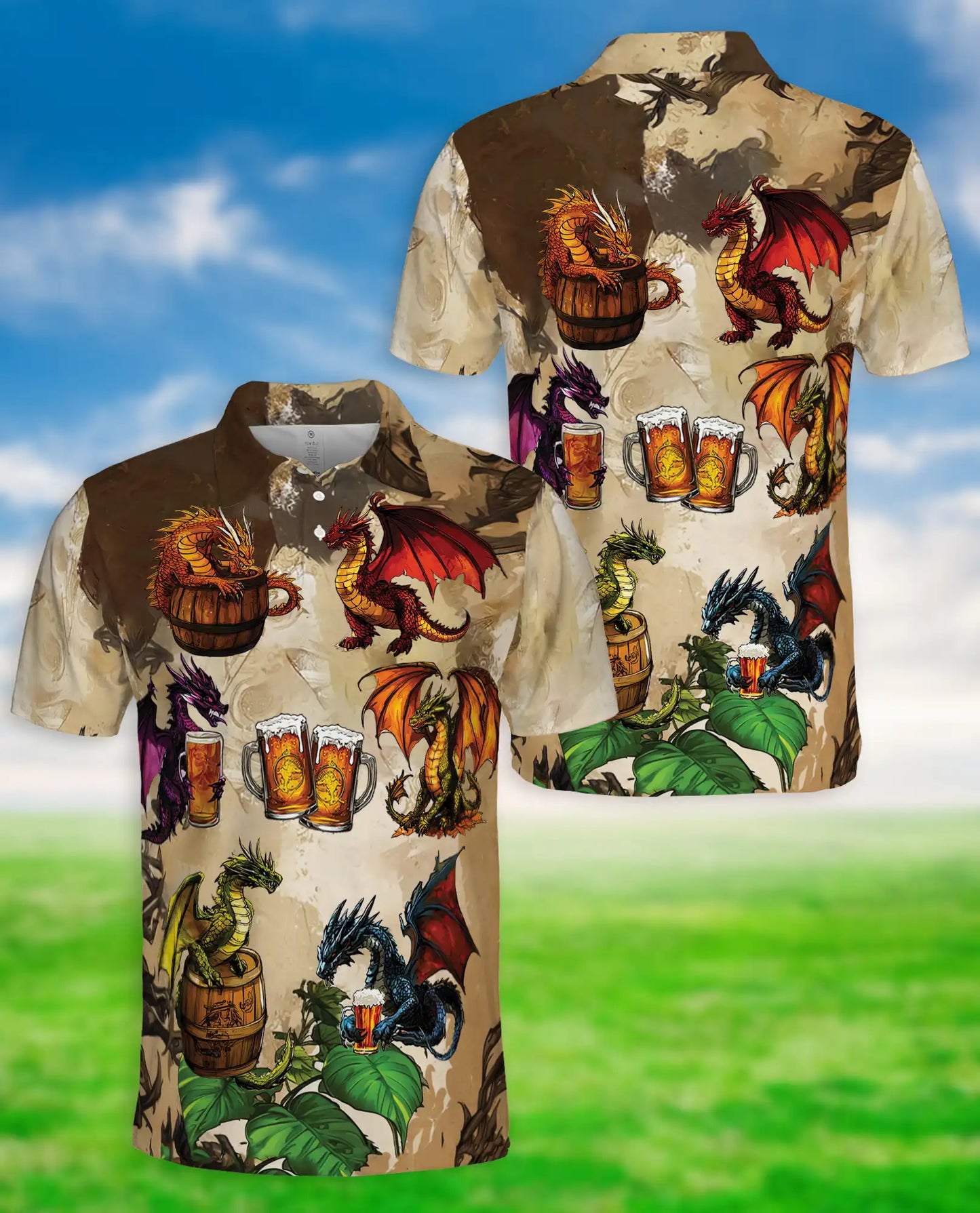 Dragon Beer Fantasy 3D Polo Shirt for Men | Netecom