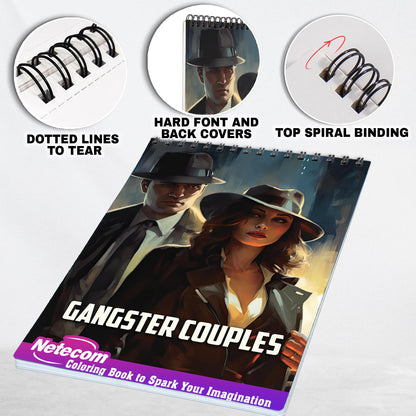 Gangster Couples Spiral Bound Coloring Book: 30 Mesmerizing Coloring Pages that Portray the Intricate Details and Intrigue of their Criminal Lives