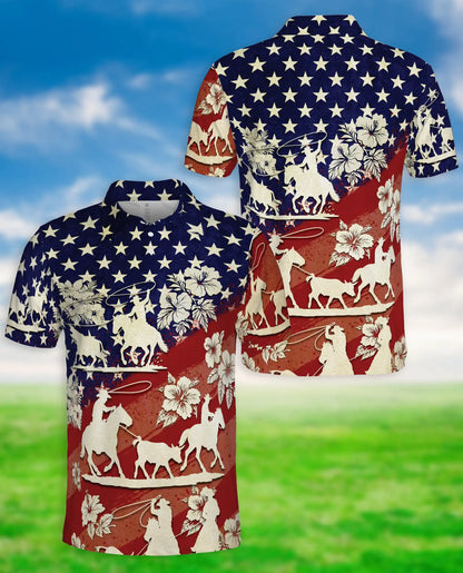 Cowboy Rodeo Polo Shirt – Patriotic Western Print | Netecom