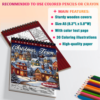 Netecom Christmas Town Coloring Sheets For Adults