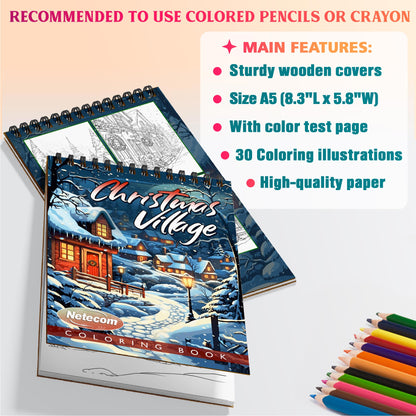 Netecom Christmas Village Coloring Sheets For Adults