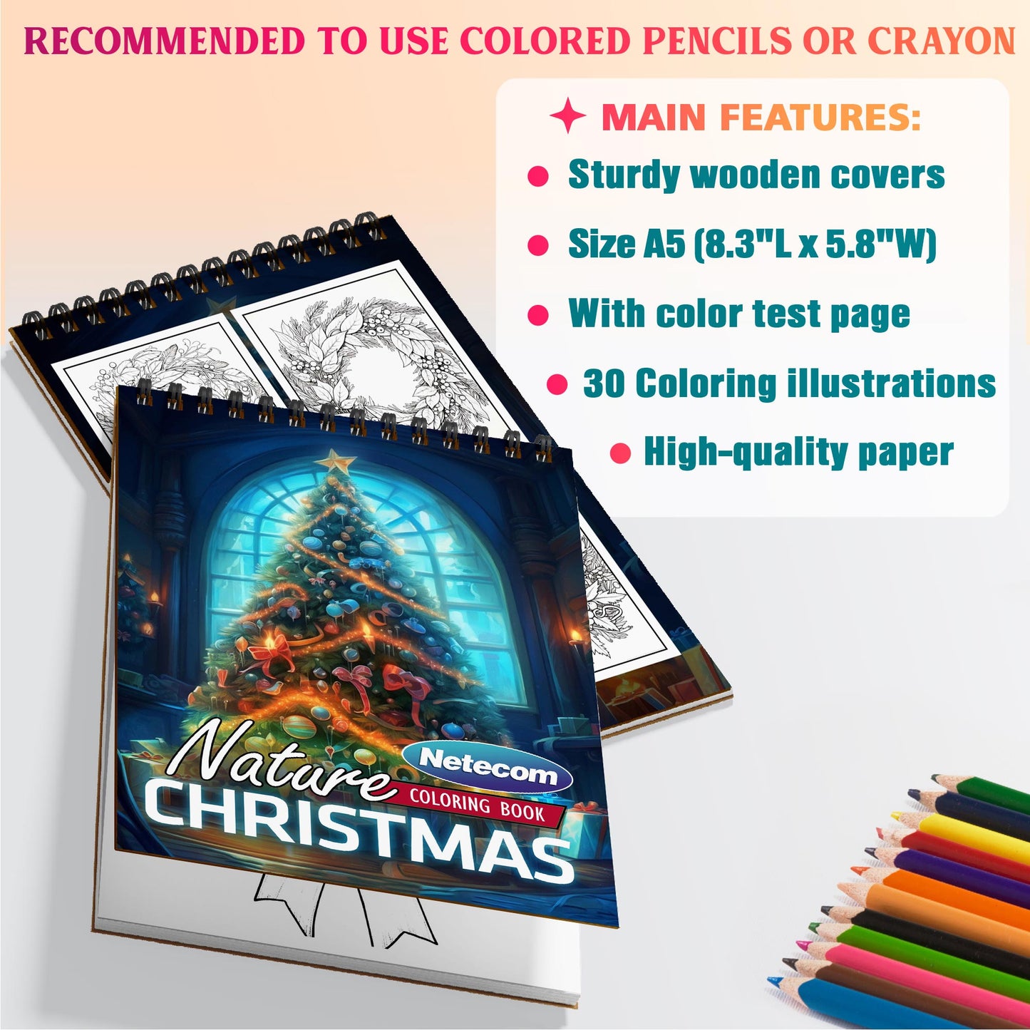 Netecom Christmas Nature Coloring Sheets For Adults