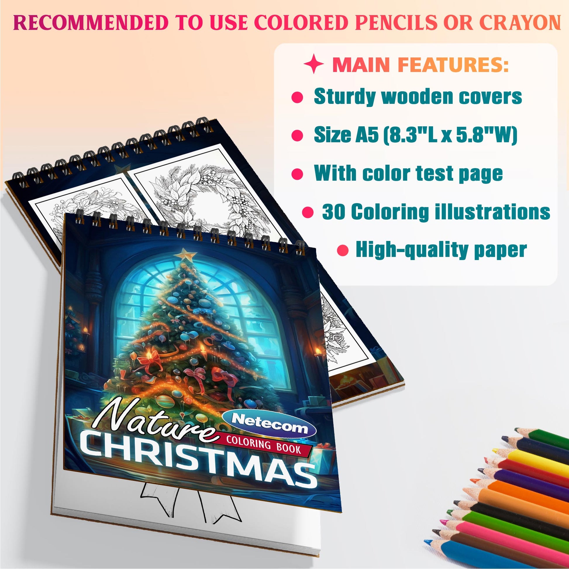 Netecom Christmas Nature Coloring Sheets For Adults