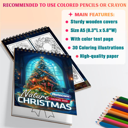Netecom Christmas Nature Coloring Sheets For Adults