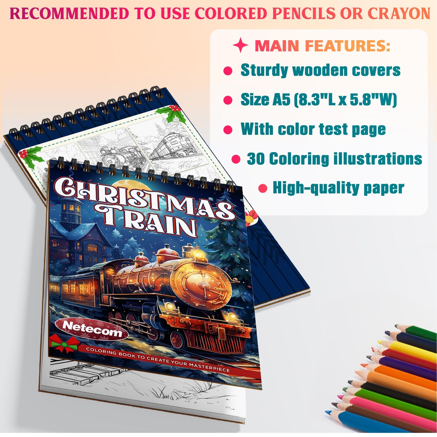 Netecom Christmas Train Coloring Sheets For Adults
