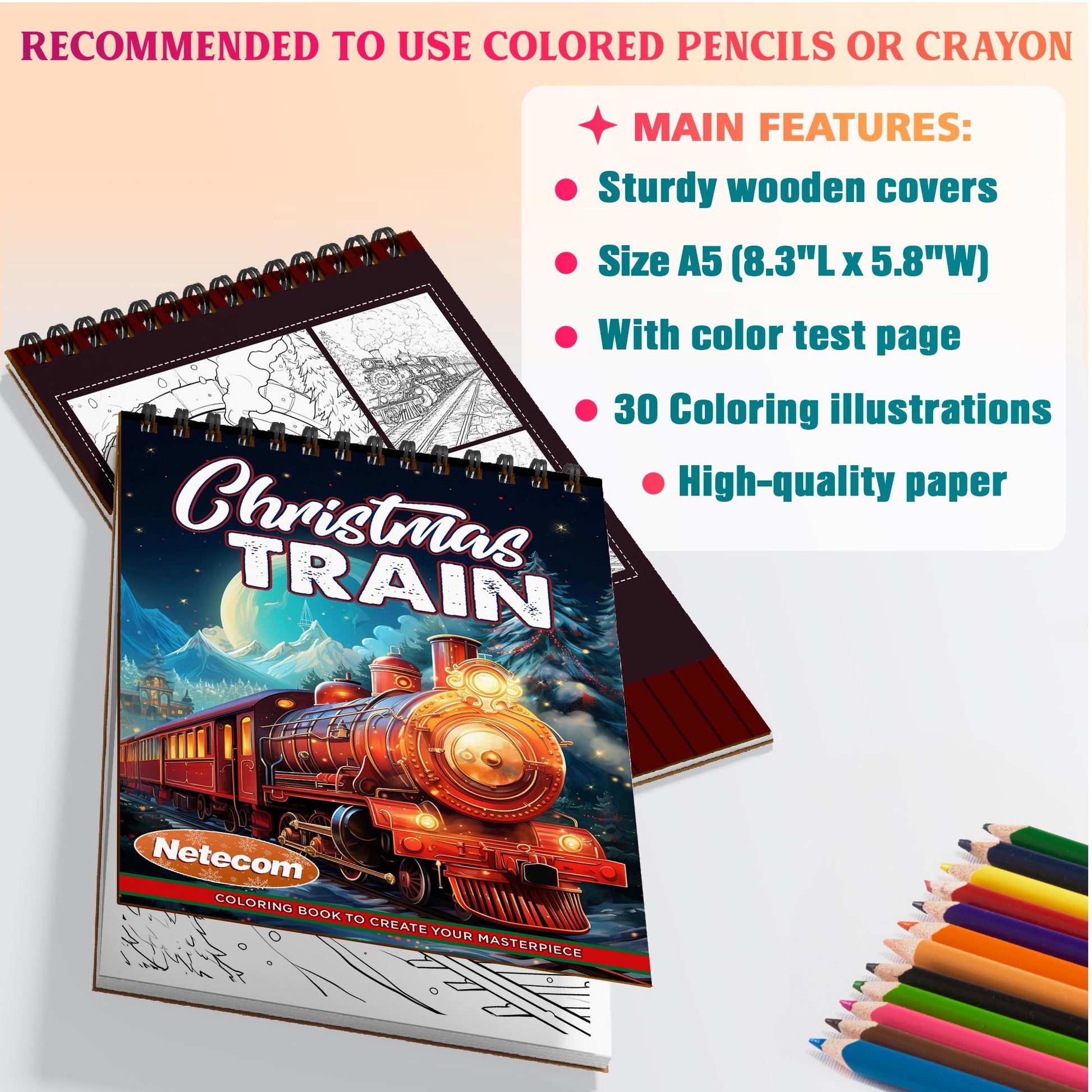 Netecom Christmas Train Coloring Sheets For Adults