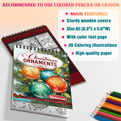 Netecom Christmas Ornaments Coloring Sheets For Adults