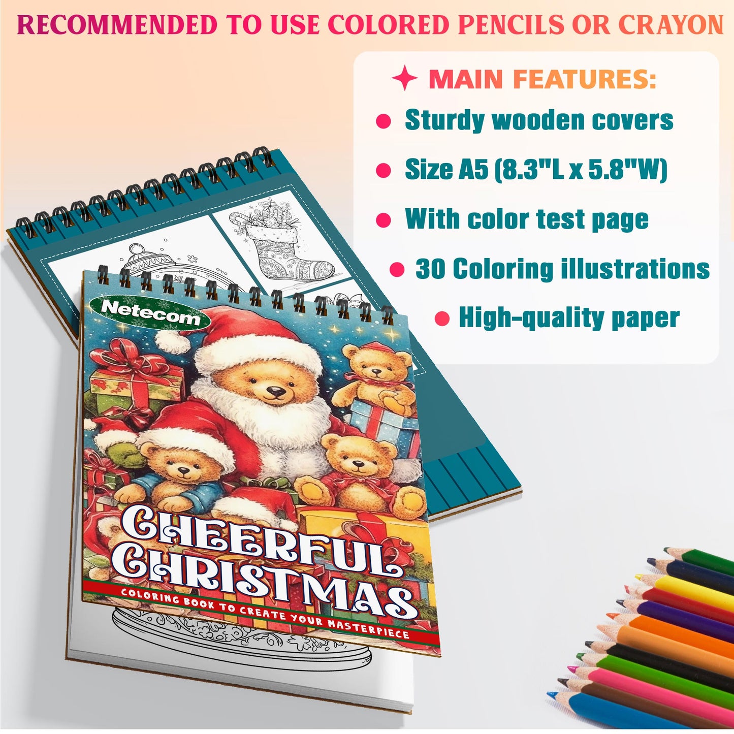 Netecom Cheerful Christmas Coloring Sheets For Adults