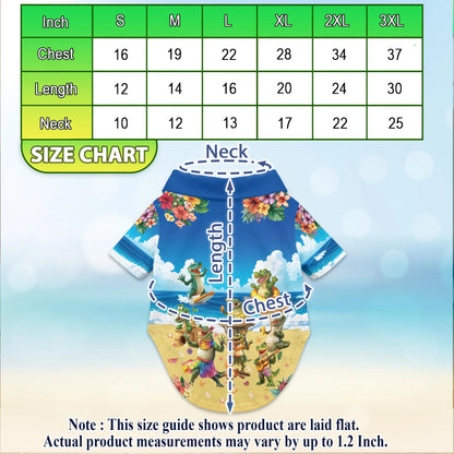 Funny Crocodile Alligator Beach Party Hawaii Dog and Owner Matching Shirts