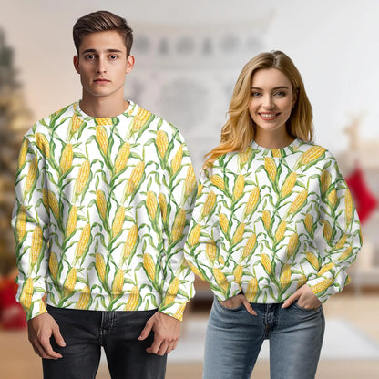 Fresh Corn Sweatshirt, 3D All Over Print Agricultural Farm Crewneck Pullover for Men Women, Farmer Corn Lover Gift - Netecom