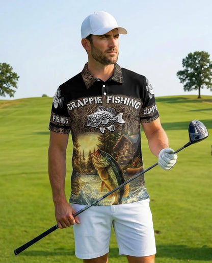 Crappie Fishing Polo Shirt - Lake Cabin Angler Style | Netecom