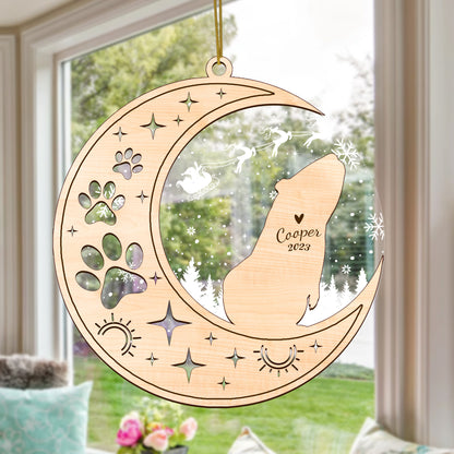 Netecom Guinea Pig Memorial Suncatcher, Personalized Guinea Pig Christmas Ornament with Date Name, Guinea Pig Death Sympathy Gifts Pet Loss Sun Catchers, Bereavement Gifts for Loss of Guinea Pig Grief Gift