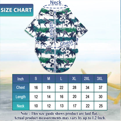 Netecom Matching Wrestling White Palm Aloha Hawaiian Shirt for Dog and Owner, Sport Inspired Summer Shirt, Relaxed Casual Outfit for Pet and Human