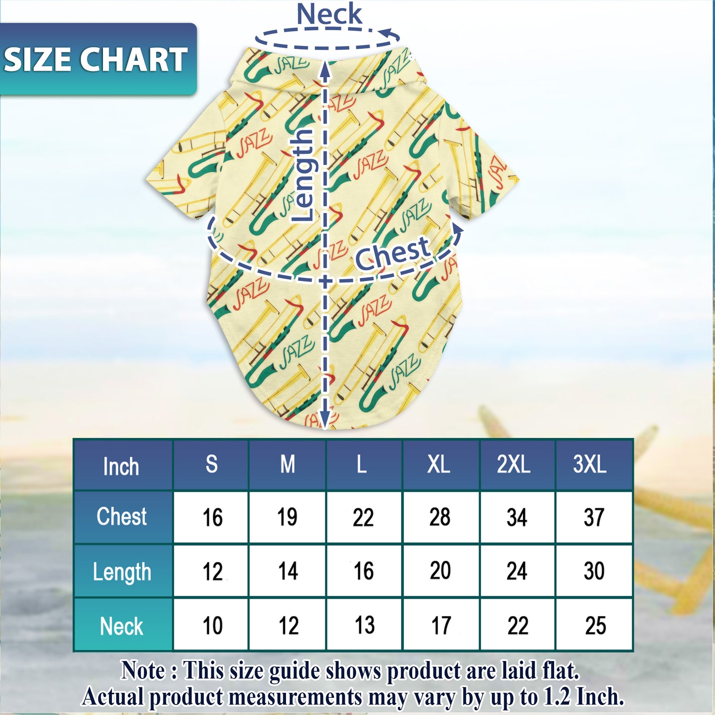 Netecom Matching Trombone Pattern Hawaiian Shirt for Dog and Owner, Aloha Summer Shirt, Music Print Button Down Outfit for Pet and Human, Beach Vacation Casual Wear
