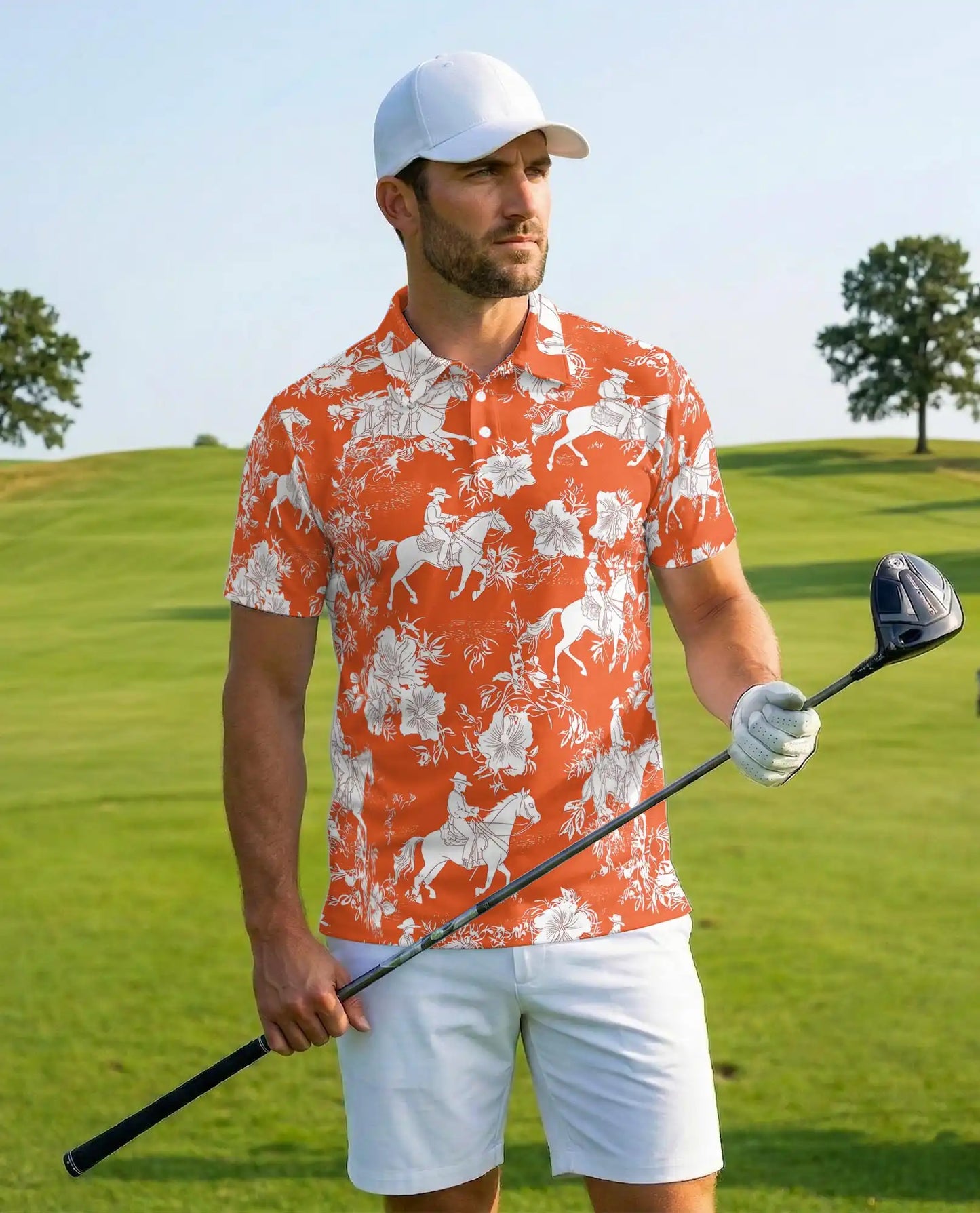Cowboy Horse Hawaiian 3D Polo Shirt | Netecom