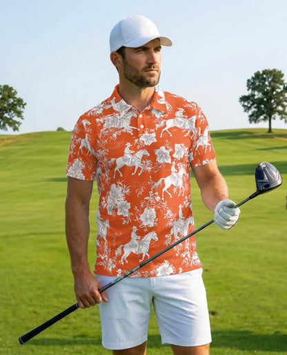 Cowboy Horse Hawaiian 3D Polo Shirt | Netecom