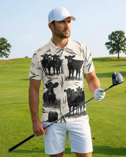 Black Angus Cattle Farm Polo Shirt-Rustic Ranch Country Design | Netecom