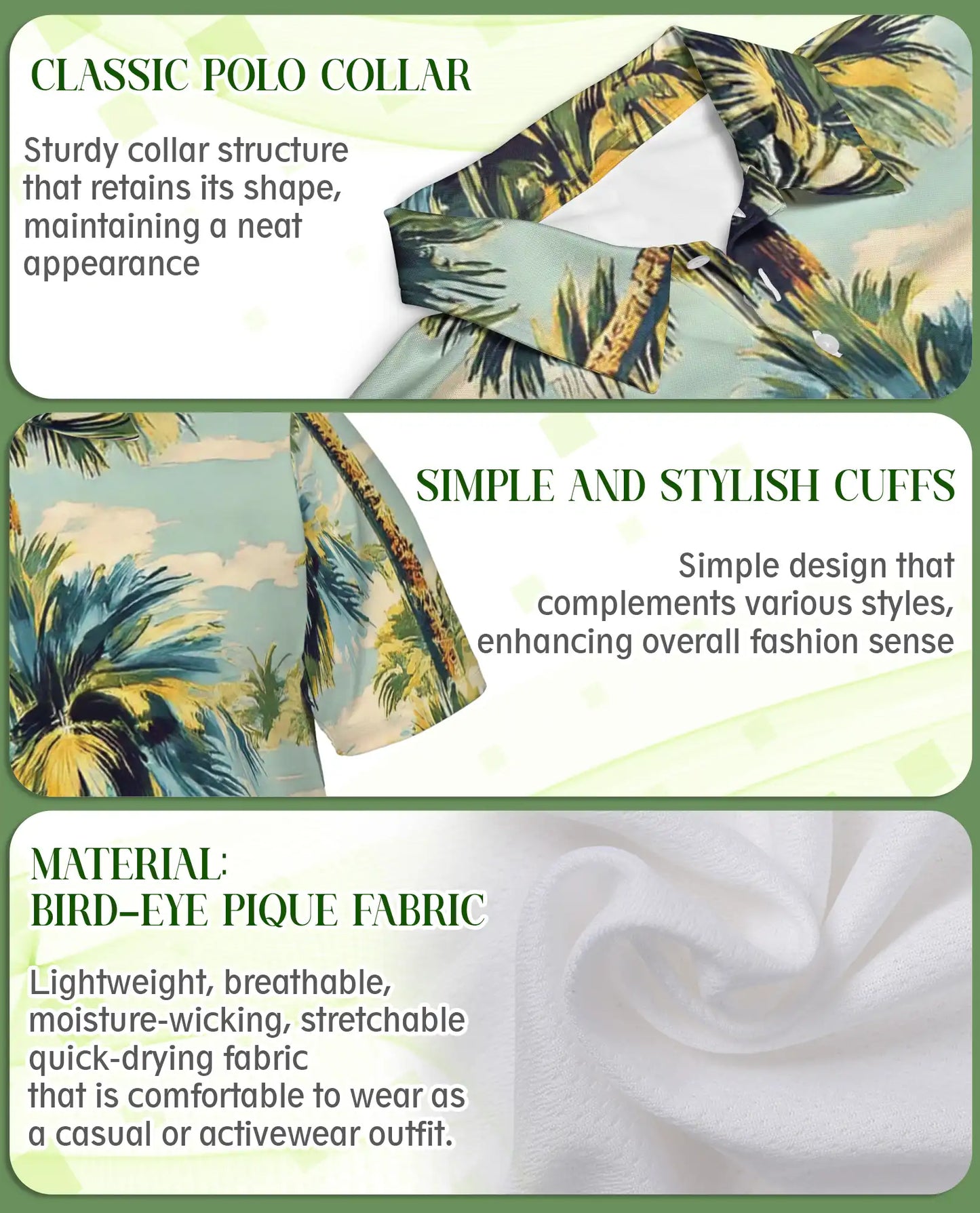 Palm Tree 3D Polo Shirt for Men – Vintage Tropical Beach Style | Netecom