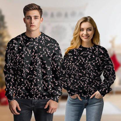 Cherry Blossom Sweatshirt, 3D All Over Print Pink Floral Branch Crewneck Pullover for Men Women, Spring Flower Lover Gift - Netecom