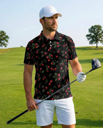 Cherry Fruit Polo Shirt for Men – Classic Fruit Style | Netecom