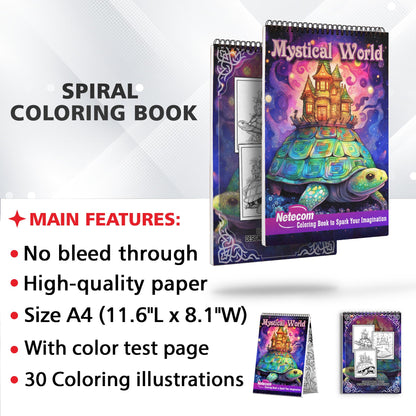 Mystical World Spiral Bound Coloring Book: 30 Mesmerizing Coloring Pages, where Intricate Patterns and Magical Imagery Unite