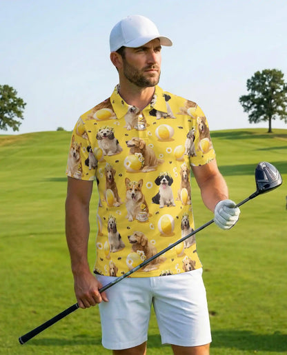 Golden Retriever Polo Shirt for Men – Cute Dog Lover Style | Netecom
