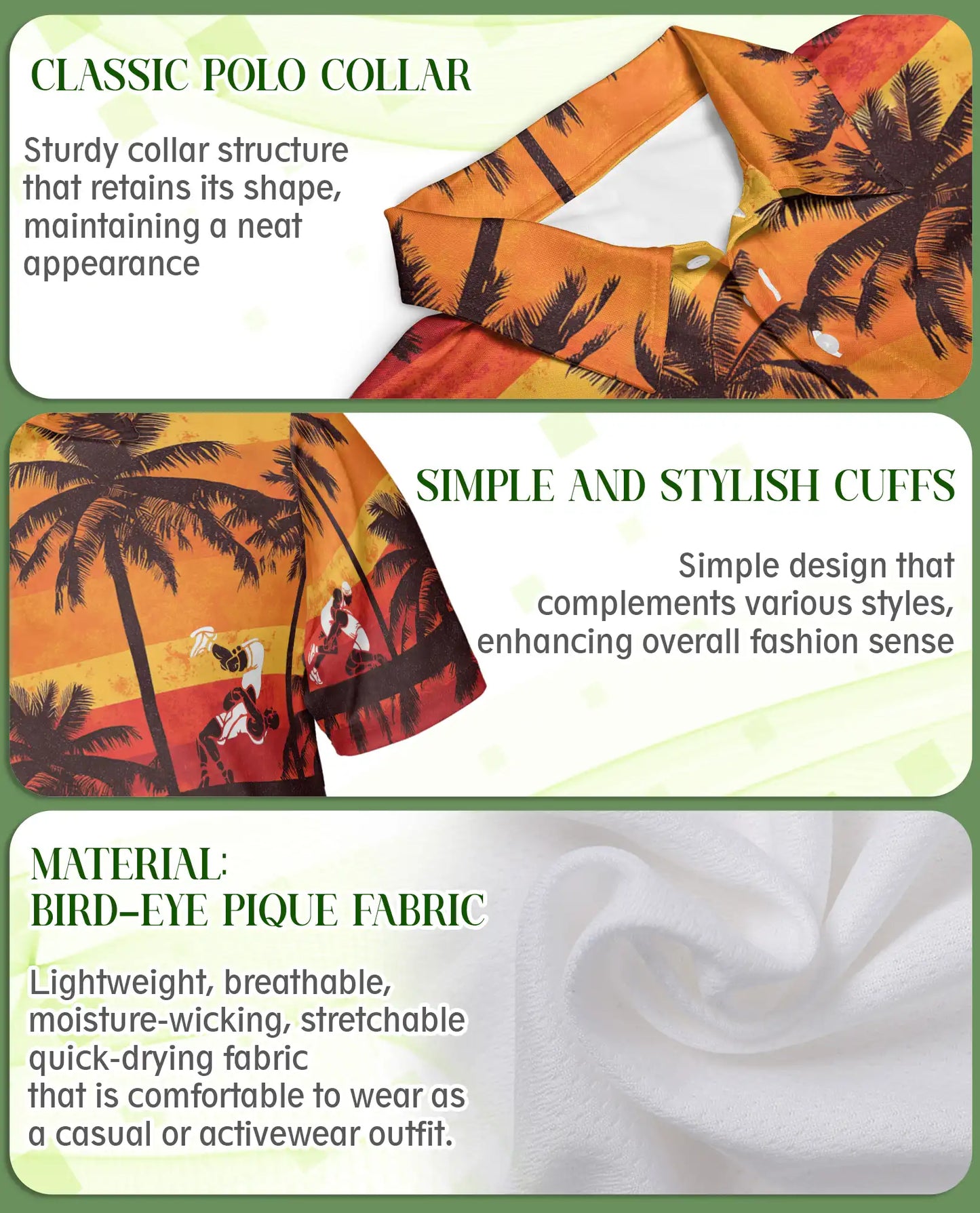 Sunset Hawaiian Surf Polo Shirt – Tropical Beach Style | Netecom