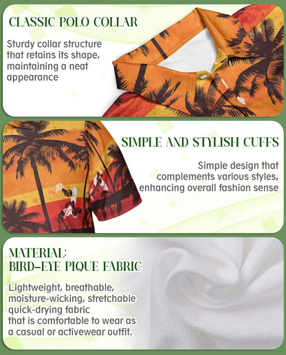 Sunset Hawaiian Surf Polo Shirt – Tropical Beach Style | Netecom