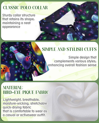 Galaxy Bowling 3D Polo Shirt for Men | Netecom