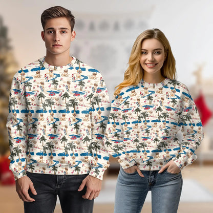 Goldendoodle Sweatshirt, 3D All Over Print Summer Beach Dog Crewneck Pullover for Men Women, Goldendoodle Lover Gift - Netecom