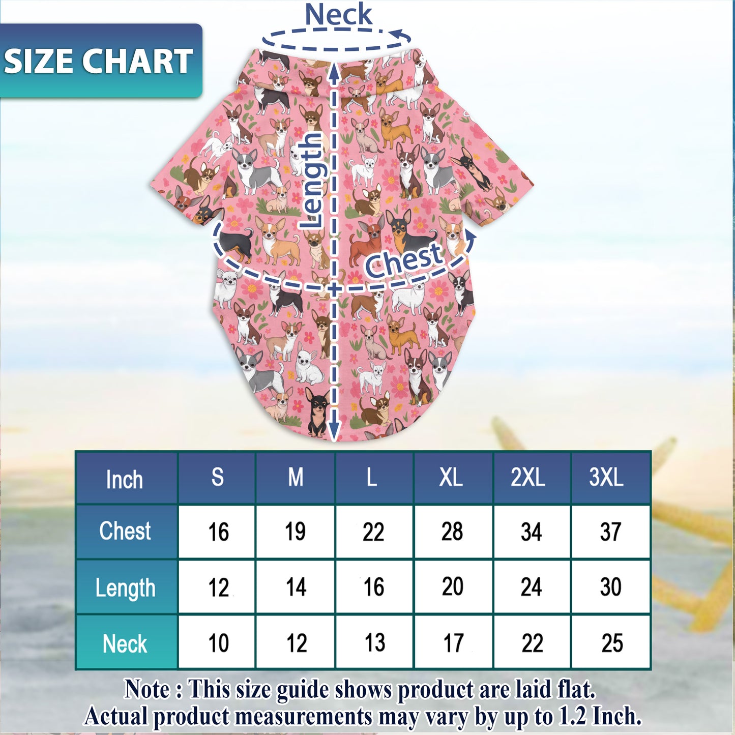 Netecom Matching Floral Chihuahua Aloha Hawaiian Shirt for Dog and Owner, Cute Dog Print Summer Shirt, Casual Vacation Wear for Pet and Human