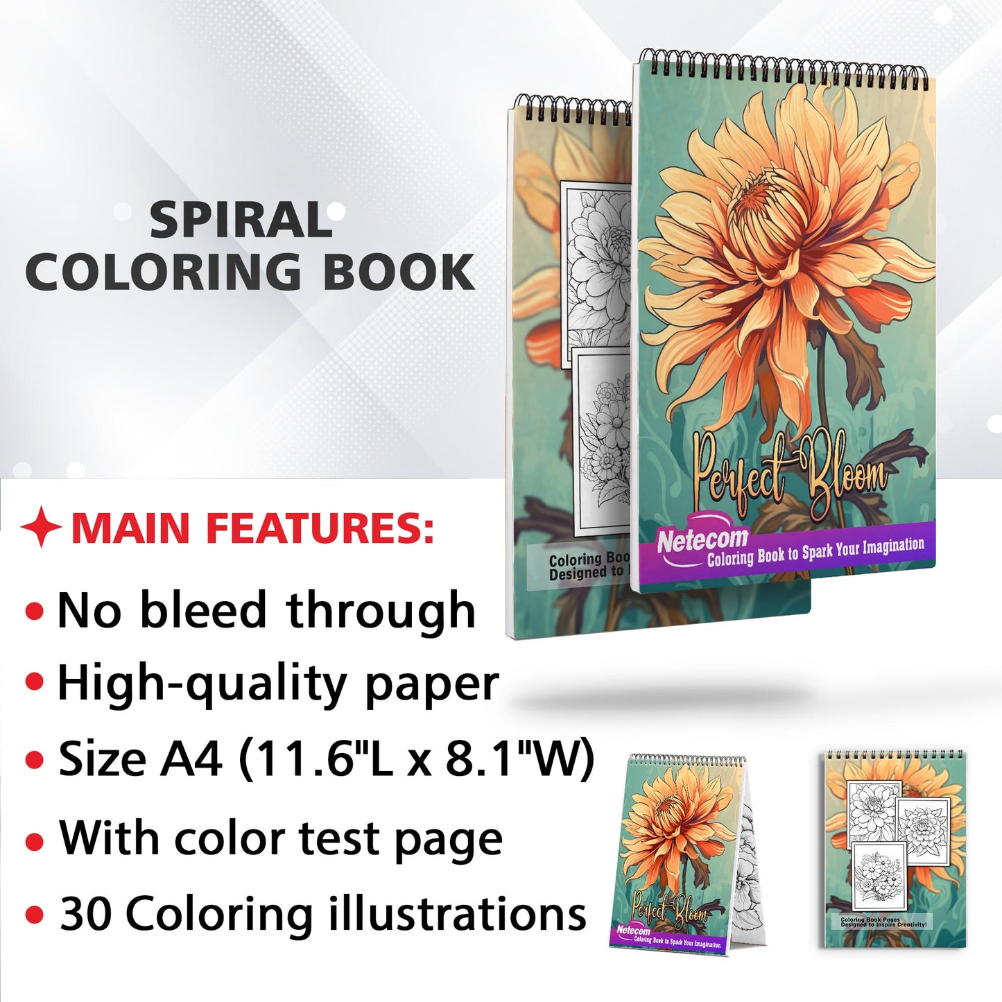 Perfect Bloom Large Print Spiral Bound Coloring Book: Dive into a Colorful Journey with the Perfect Bloom