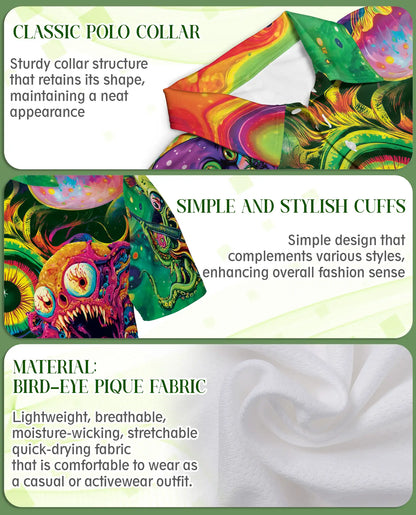 Psychedelic Sea Monster Polo Shirt | Netecom