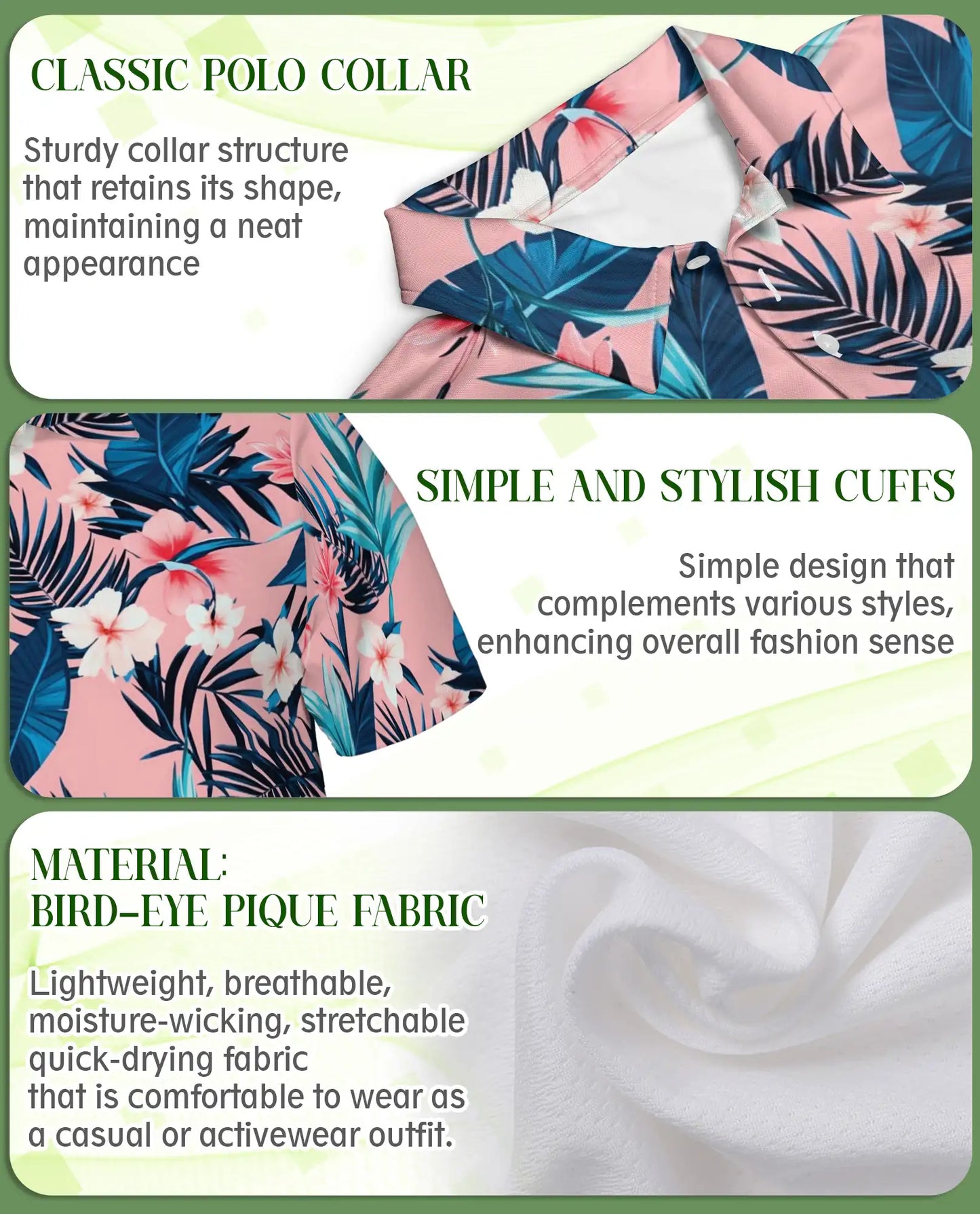 Tropical Floral Polo Shirt – Pink Island Print | Netecom