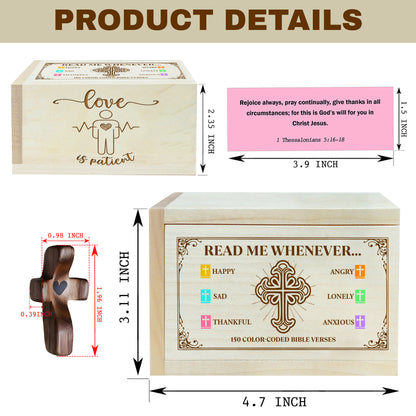 Netecom Personalized Love Bible Verse Box for Couples – Valentine Gift with 150 Color-Coded Scripture Verses & Custom Name Prayer Cross