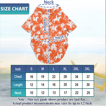 Netecom Matching Hawaiian Shirt for Dog and Owner, Orange Aloha Summer Shirt, Button Down Hawaiian Outfit for Pet and Human, Beach Vacation Casual Wear