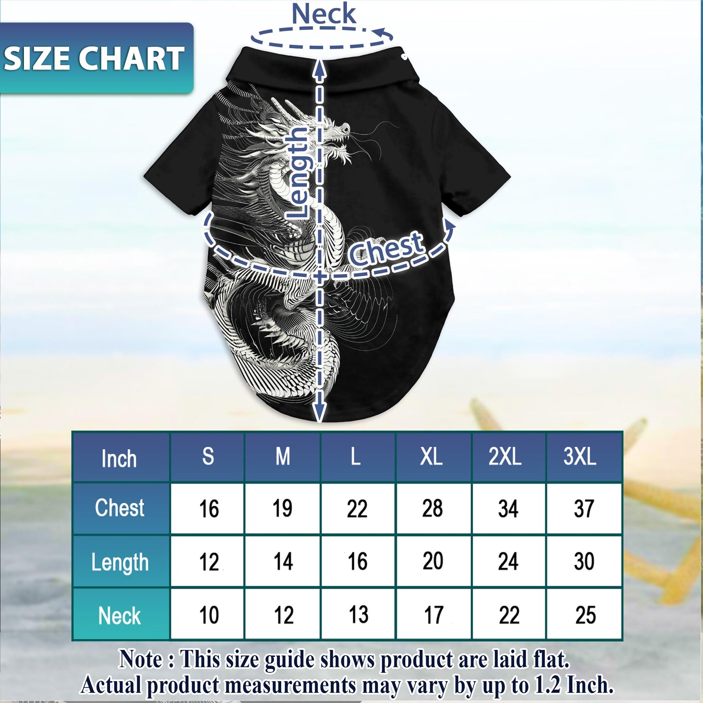 Netecom Dragon Theme Hawaiian Shirt for Pet and Owner, Coordinated Aloha Summer Shirt for Dog and Human, Casual Resort Style for Beach Vacation