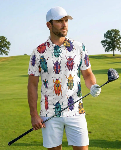 Colorful Beetle Polo Shirt for Men – Nature Insect Style | Netecom