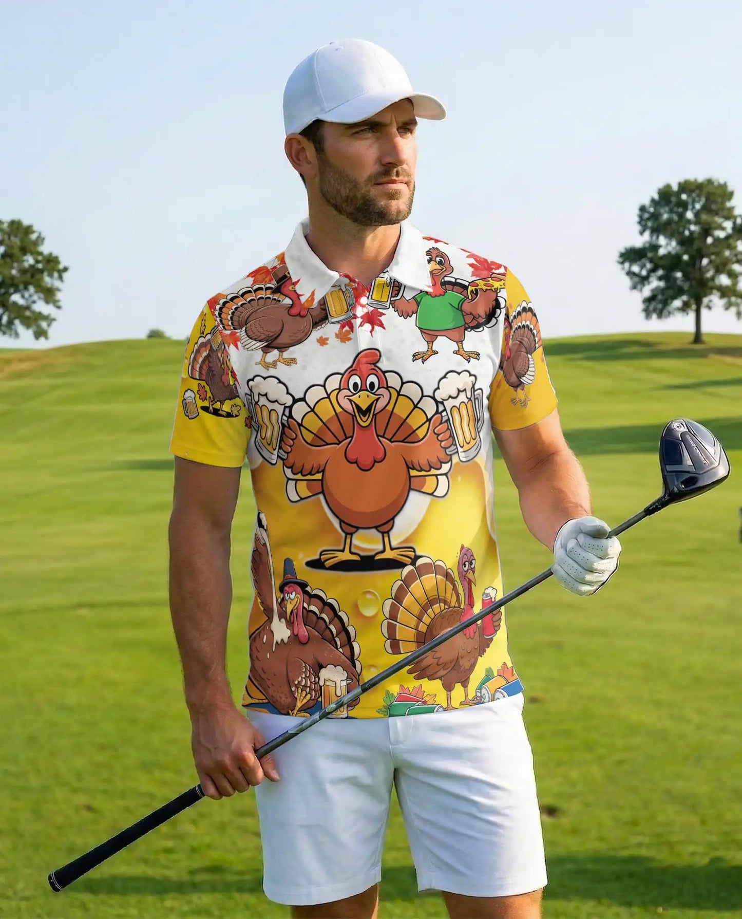 Funny Turkey Beer Polo Shirt – Thanksgiving Party Style | Netecom