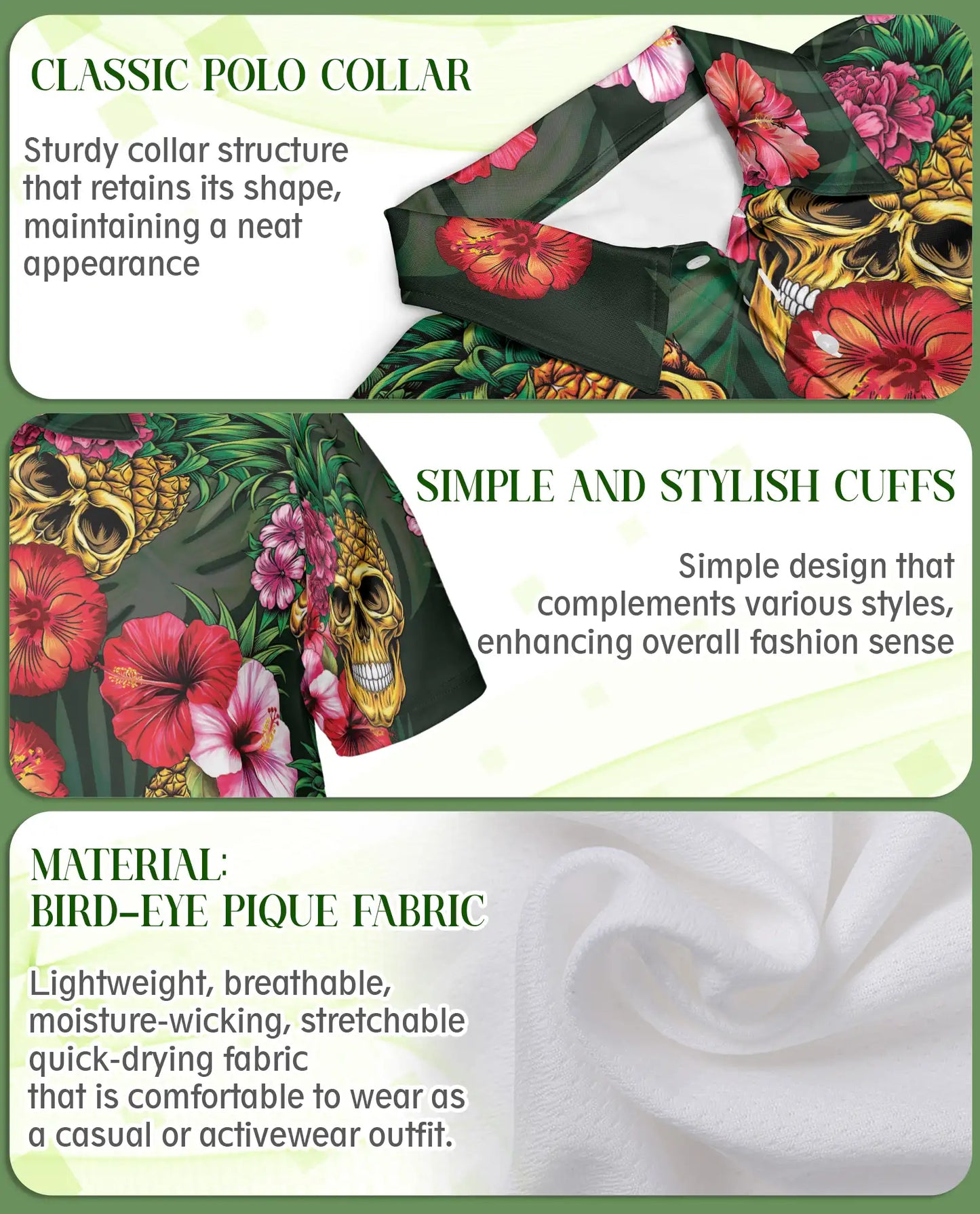 Skull Pineapple Polo Shirt – Tropical Gothic Style | Netecom