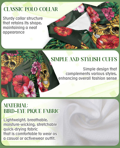 Skull Pineapple Polo Shirt – Tropical Gothic Style | Netecom